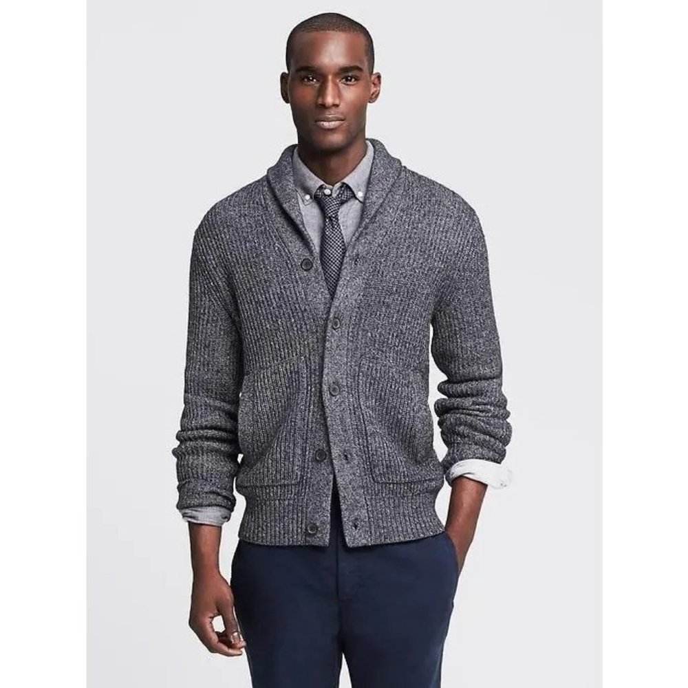 Banana Republic Men’s Navy‎ Shawl-collar Cardigan Heavy Weight Extra Large 2015